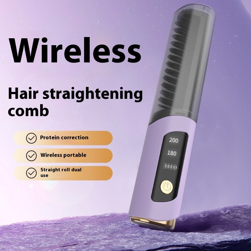 Negative Ion Straight Comb Does Not Hurt Hair Quality Wireless USB Charging