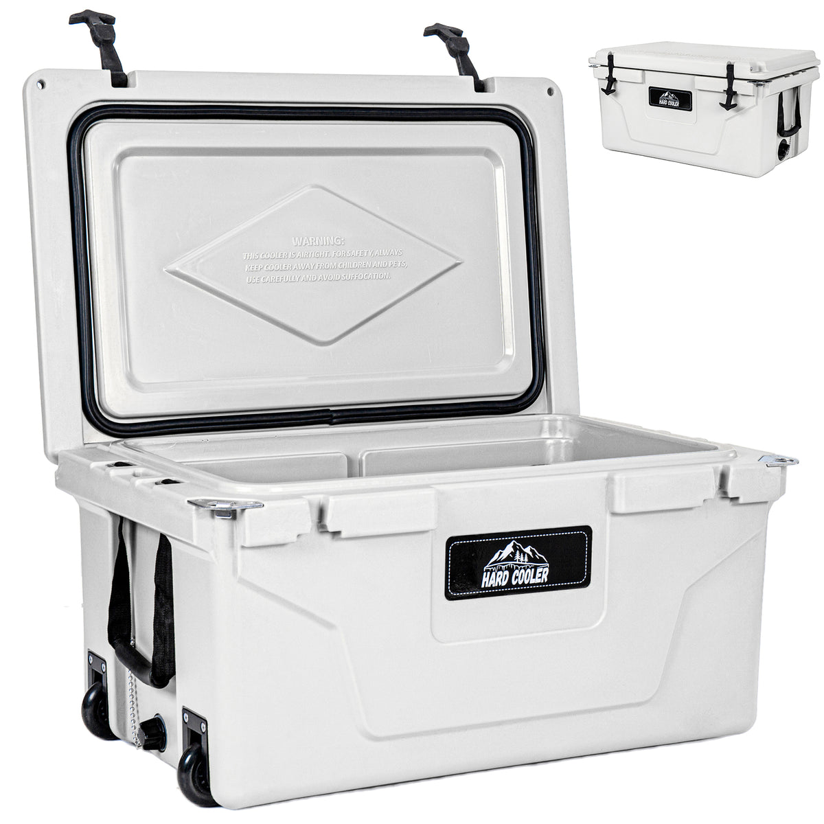 White outdoor Camping Picnic Fishing portable cooler 65QT Portable Insulated Cooler Box