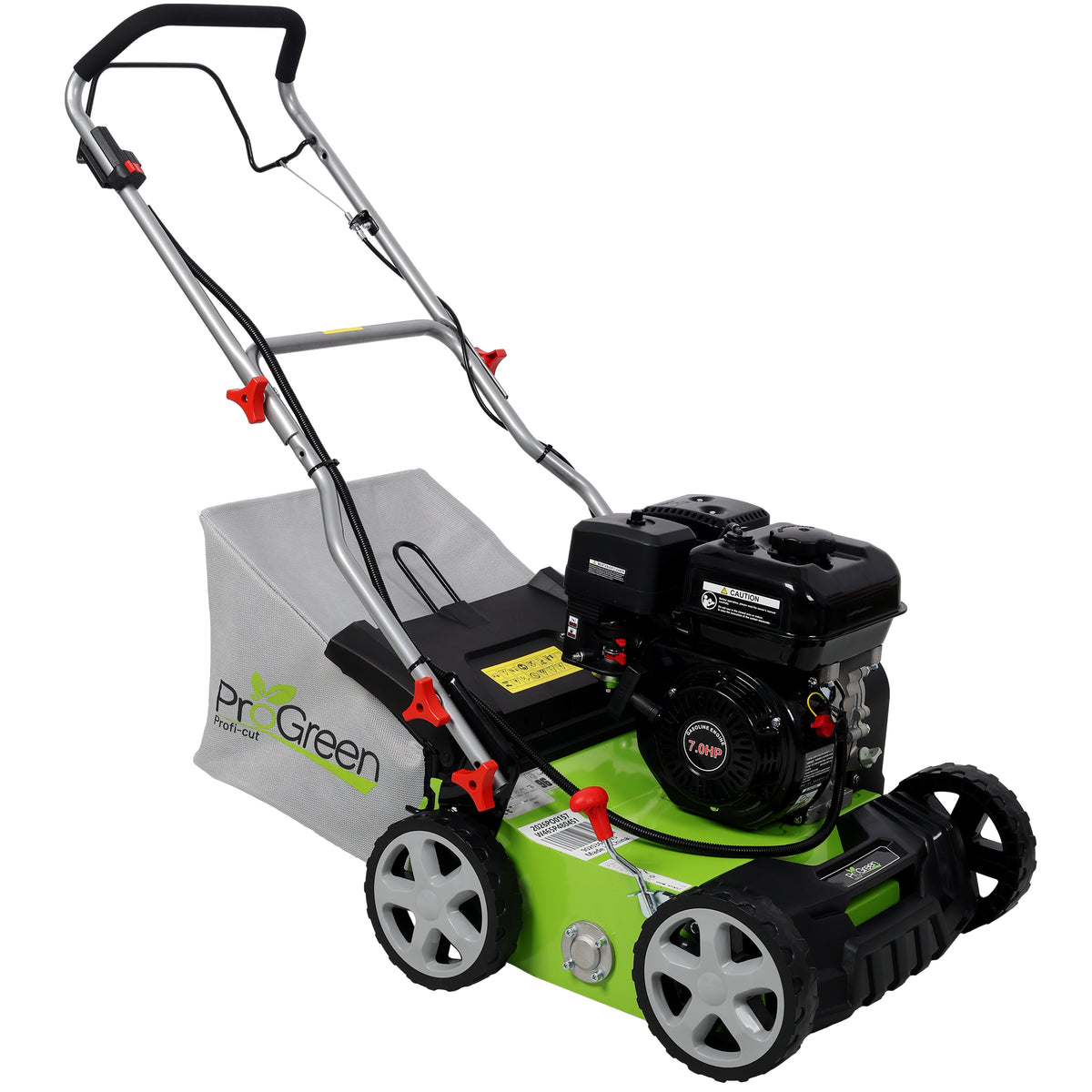 PROGREEN Gasoline Engine Scarifier 2in1 Function Dethatcher/Scarifier, 16in Width GREEN COLOR; 7HP Gasoline Engine EPA Certificated GREEN COLOR