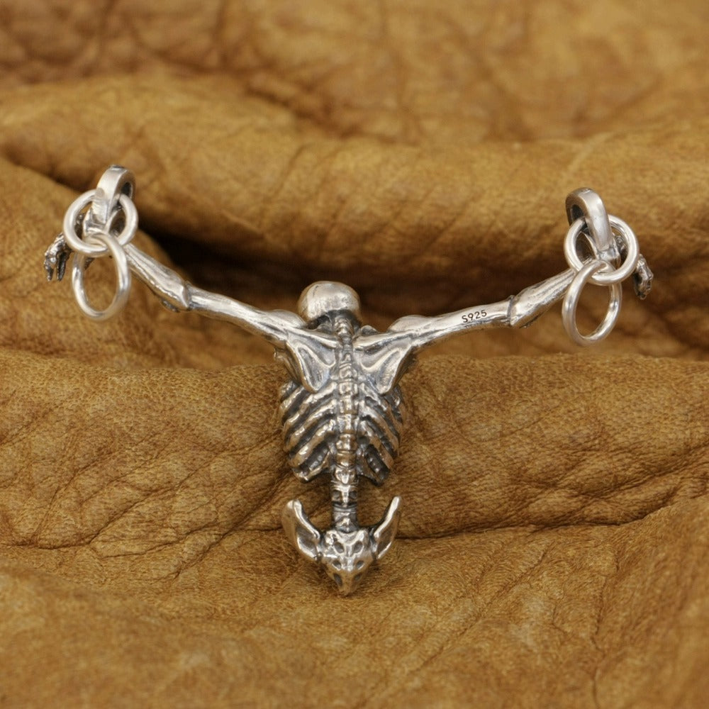 S925 Sterling Silver Skull Pendant Necklace