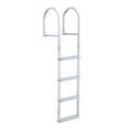 Removable Dock Ladder, 4 Steps, Aluminum Alloy Pontoon Boat Swim Ladder, with Non-Slip Wide PP Steps, 500 lbs Weight Capacity, Quick Release Design, for Lake Swimming, Pool, Marine Boarding