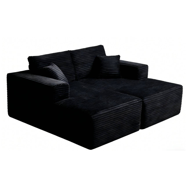 73.4' Modern Corduroy 2-Seater Recliner Sofa, Upholstered Lounge Sofa Bed
