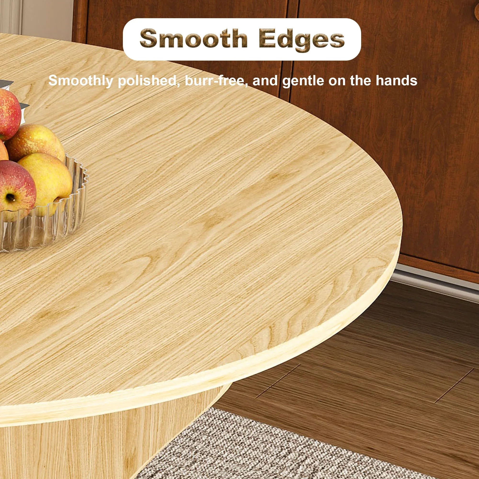 43 in Folding Dining Table for Small Spaces, MDF Table with Wild Oak Veneer, Space Saving Foldable Kitchen Table for Indoor and Outdoor Use - Eloy Royal