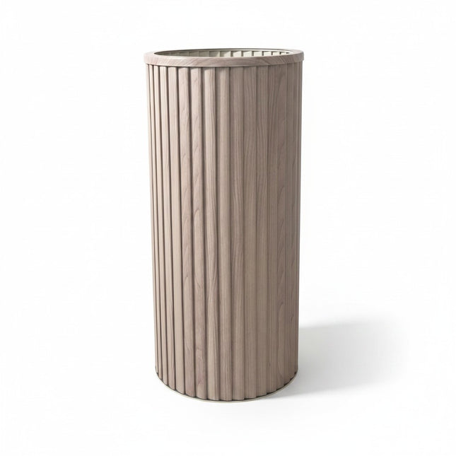 Round Strata Column Planter XL - Ash Brown