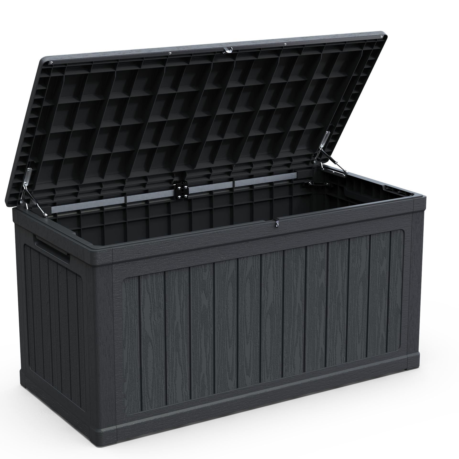 230 Gallon Large Outdoor Storage XXL Deck Box for Patio Furniture, Outdoor Cushions, Garden Tools and Sports/Pools Equipment, Waterproof Resin, Lockable, Black
