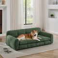 Soft and comfortable pet bed for big and oversized dogs, durable elevated dog sofa bed, comfortable dog sofa, modern and fashionable linen fabric dog sofa-OLIVE GREEN