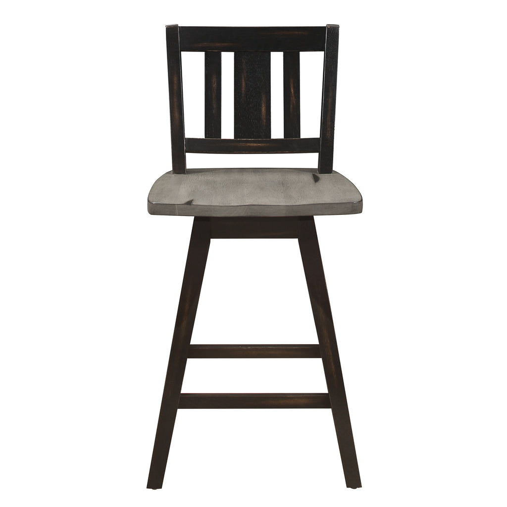 Swivel Counter Height Chairs Dining Room Wood Rustic Set of 8 Gray