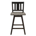 Swivel Counter Height Chairs Dining Room Wood Rustic Set of 8 Gray
