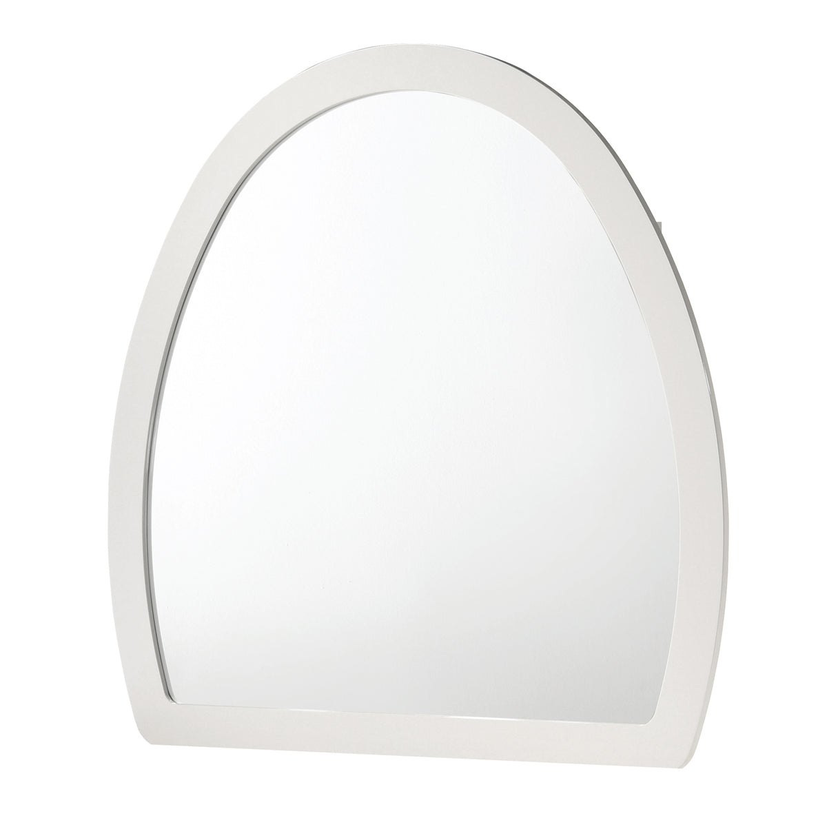 Giovanni Modern Dresser Mirror with Curved Framed Design in White Finish (Dresser Not Included)