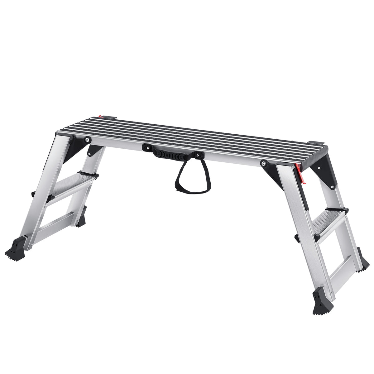 Folding Work Platform, 660 lbs Load Capacity, Aluminum Drywall Stool Ladder, Heavy Duty Work Bench w/ Non-Slip Feet, Ideal for Washing Vehicles, Cleaning, Painting, Decorating