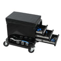 Rolling Creeper Garage Seat with 3 Built-in Drawers, Rolling Tool Chest for Shop or Garage(Black)