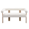 Round armrest loveseat(Beige+Natural)