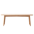 Natural Oak Dining Bench Table Bench with Half-Round Design for Living Room