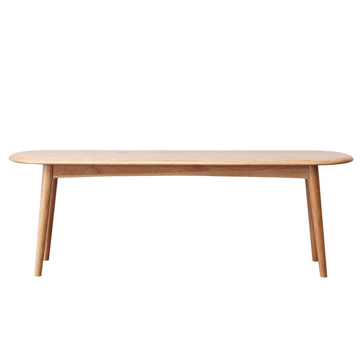 Natural Oak Dining Bench Table Bench with Half-Round Design for Living Room