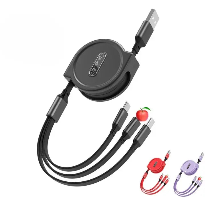 3 in 1 Retractable USB Cable - Eloy Royal