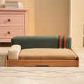 Modern Wooden Pet Bed for Cats & Dogs – Oak Veneer, Scratch-Resistant Fabric, Removable Cushion