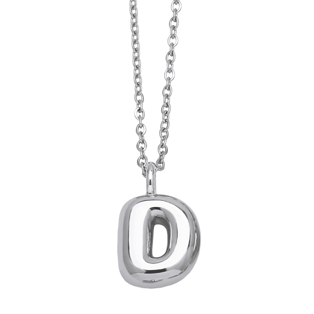 Copper Plated Gold 26 English Letters Pendant Necklace Niche Personality Clavicle Chain