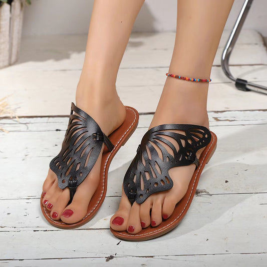 Summer Sandals Vintage Flip Flop Butterfly Wings Flat Shoes Outdoor Slippers - Eloy Royal