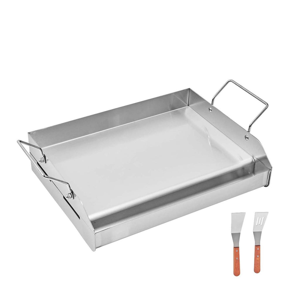 17x13 in Flat Top Griddle Stainless Steel Universal BBQ Grill Pan Cookware