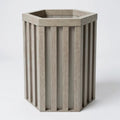 Hexagon Column Planter SM - Grey Brown