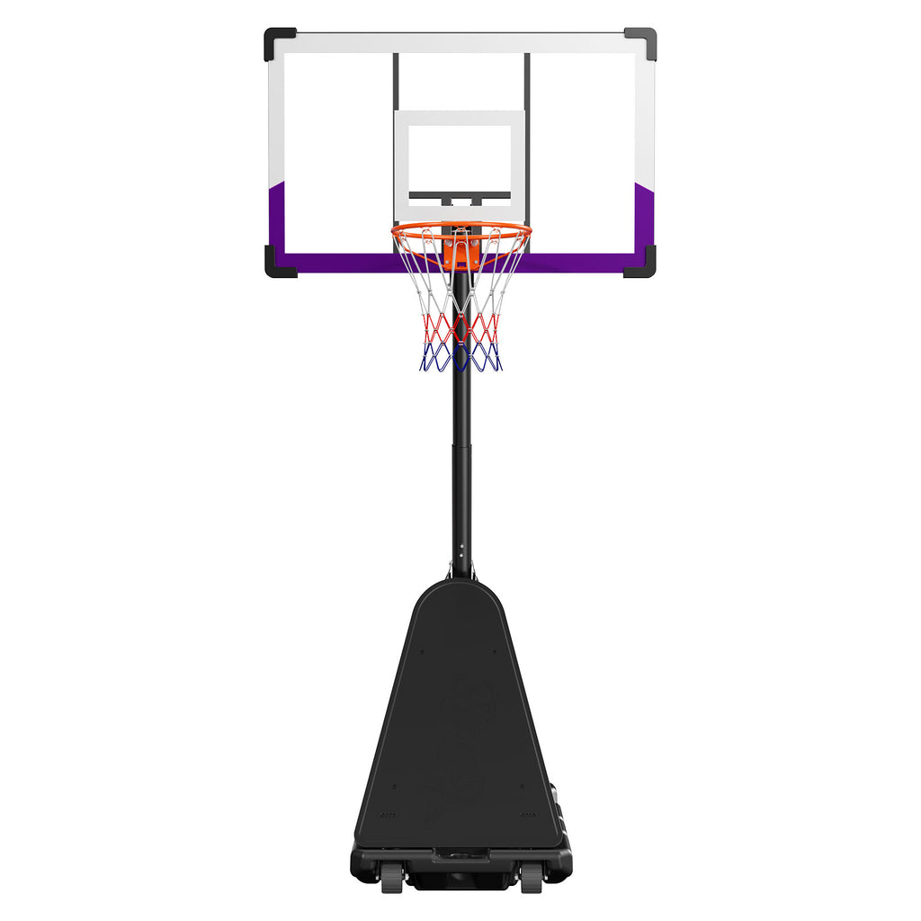 Portable Basketball Stand, 10 ft Height Adjustment Basketball Hoop & Goal, Basketballs Hoop Outdoor with 48 inch PC Backboard for Kids, Adults in Schools, Parks, Indoor & Outdoor Use