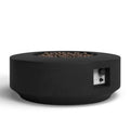 Modern Outdoor Fire Pit Table with Lid in Charcoal Concrete, 11' H x 30' W