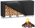 12.7FT Outdoor Firewood Rack with Cover, 152x14.2x46.1in, Heavy Duty Firewood Holder & 600D Oxford Waterproof Cover for Fireplace, Patio, Indoor/Outdoor Log Storage Rack for 3/4 Cord of Firewood