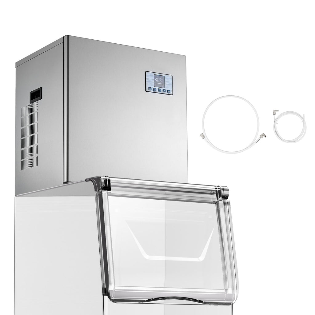 Commercial Ice Maker Machine - Head, 400 Lbs/Day Stainless Steel Ice Machine with Scheduled Ice-Making, Self-Cleaning, Adjustable Thickness, Ideal for Restaurant Bar Cafe Hotel - Head Only
