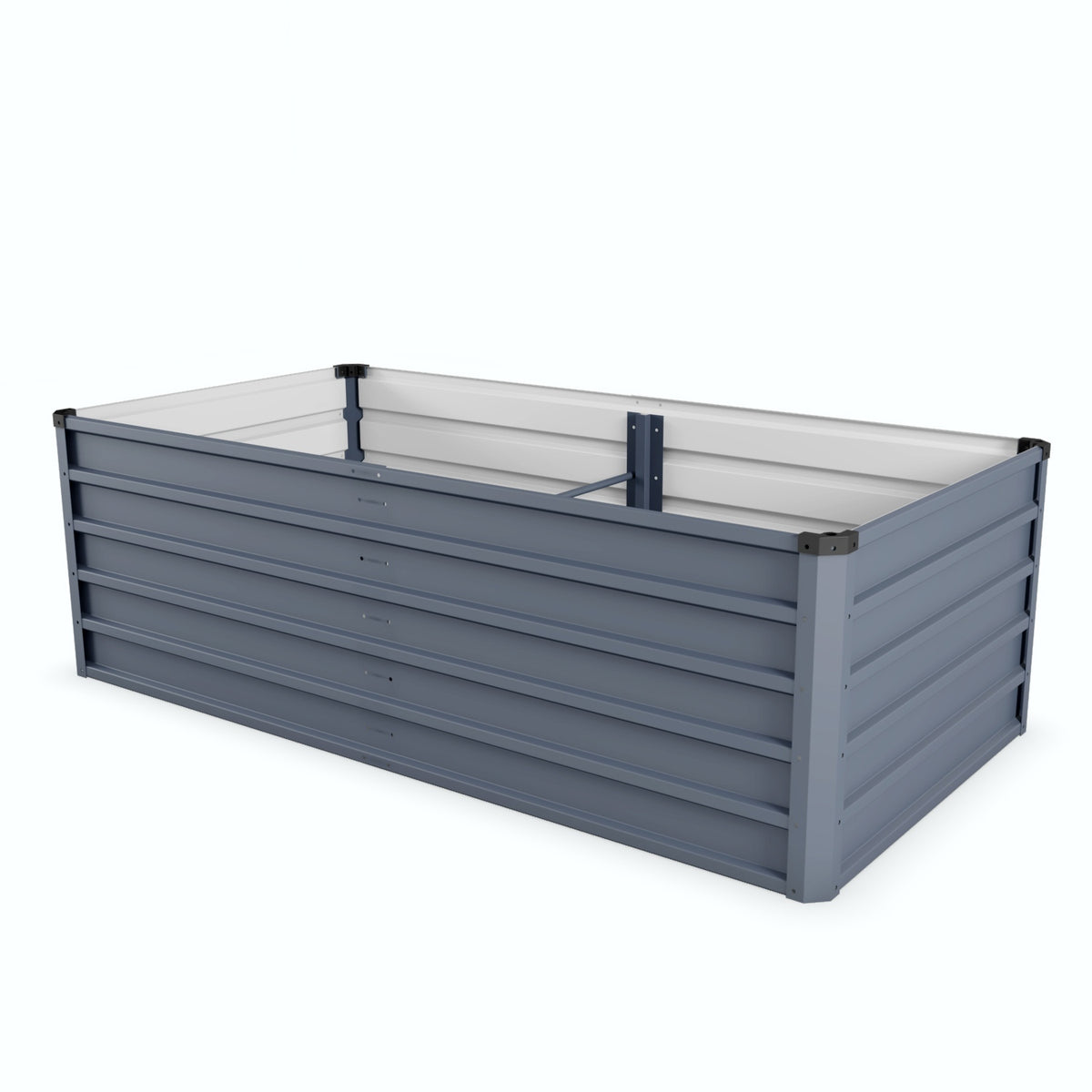 6x3x2 ft Large Raised Garden Bed, Gray Rectangular Galvanized Metal Outdoor Planter with 269 Gallon Capacity and Deep Root Design, Ideal for Growing Vegetables, Flowers and Herbs