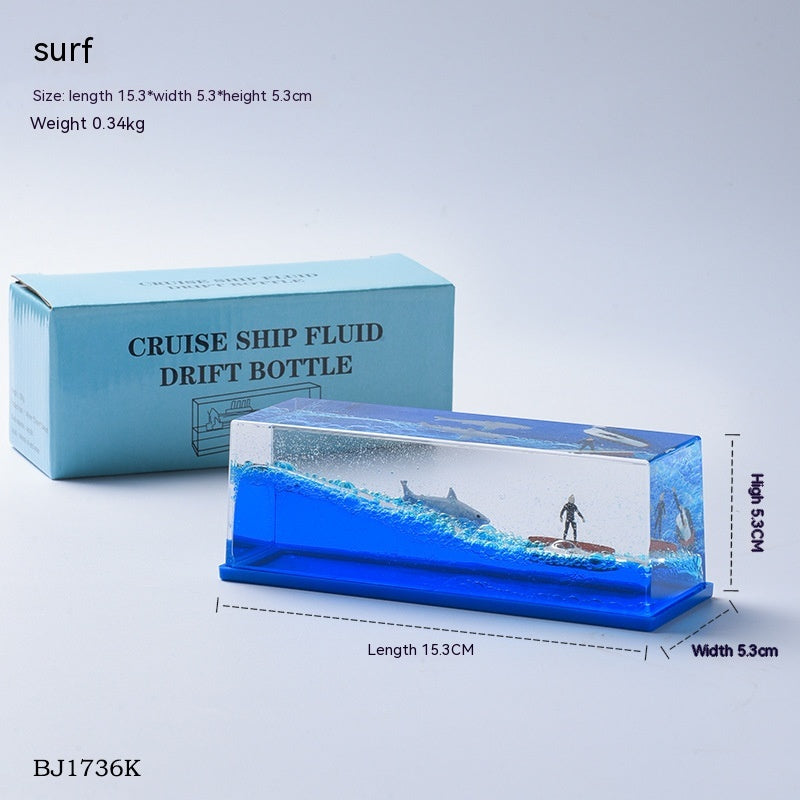 Cruise Fluid Drift Bottle Desktop Decoration Boys Love Birthday Gift Table With Titanic - Eloy Royal