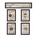 Trendy Decor 4U 'Kitchen Friendship Collection II' Framed Wall Art, Modern Home Decor 5 Piece Vignette for Living Room, Bedroom & Farmhouse Wall Decoration by Millwork Engineering