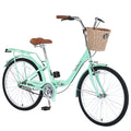 24 Inch Single Speed Folding Lady  Bike  , Durable Steel Frame,Compact Design for Easy Storage and Commuting