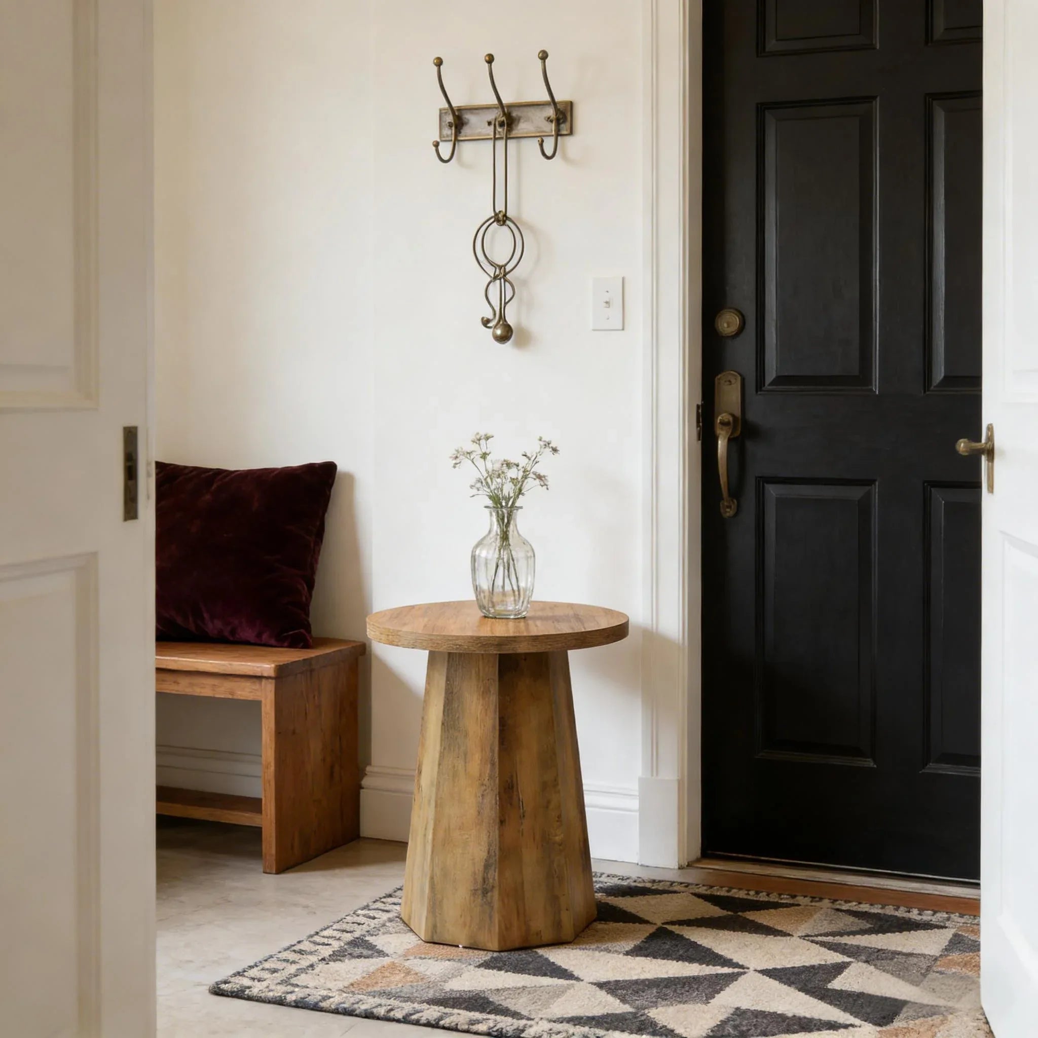 Wooden Coffee Table,Small End Table,Side Table,Round Reading Table - Eloy Royal