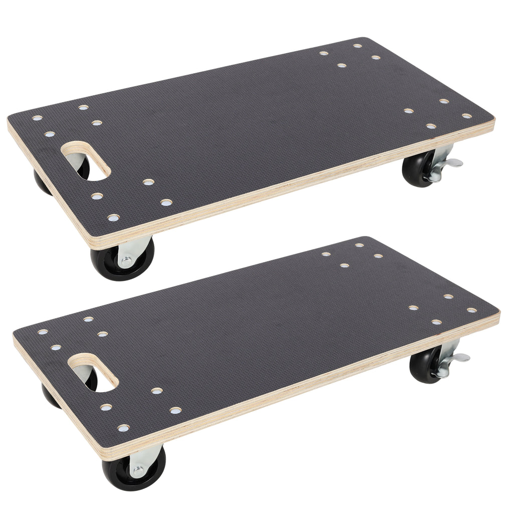 Furniture Moving Wooden Dolly with 4 PP Wheels (2 with Brakes), 22-1/2x11-3/8 Inch, Heavy Duty Rolling Mover Supports Up to 1320 Lbs for Piano, Couch, Fridge, Washing Machine & Large Planters, 2 Pack