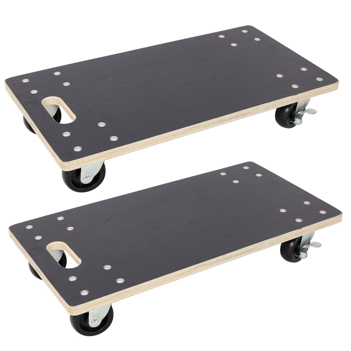 Furniture Moving Wooden Dolly with 4 PP Wheels (2 with Brakes), 22-1/2x11-3/8 Inch, Heavy Duty Rolling Mover Supports Up to 1320 Lbs for Piano, Couch, Fridge, Washing Machine & Large Planters, 2 Pack