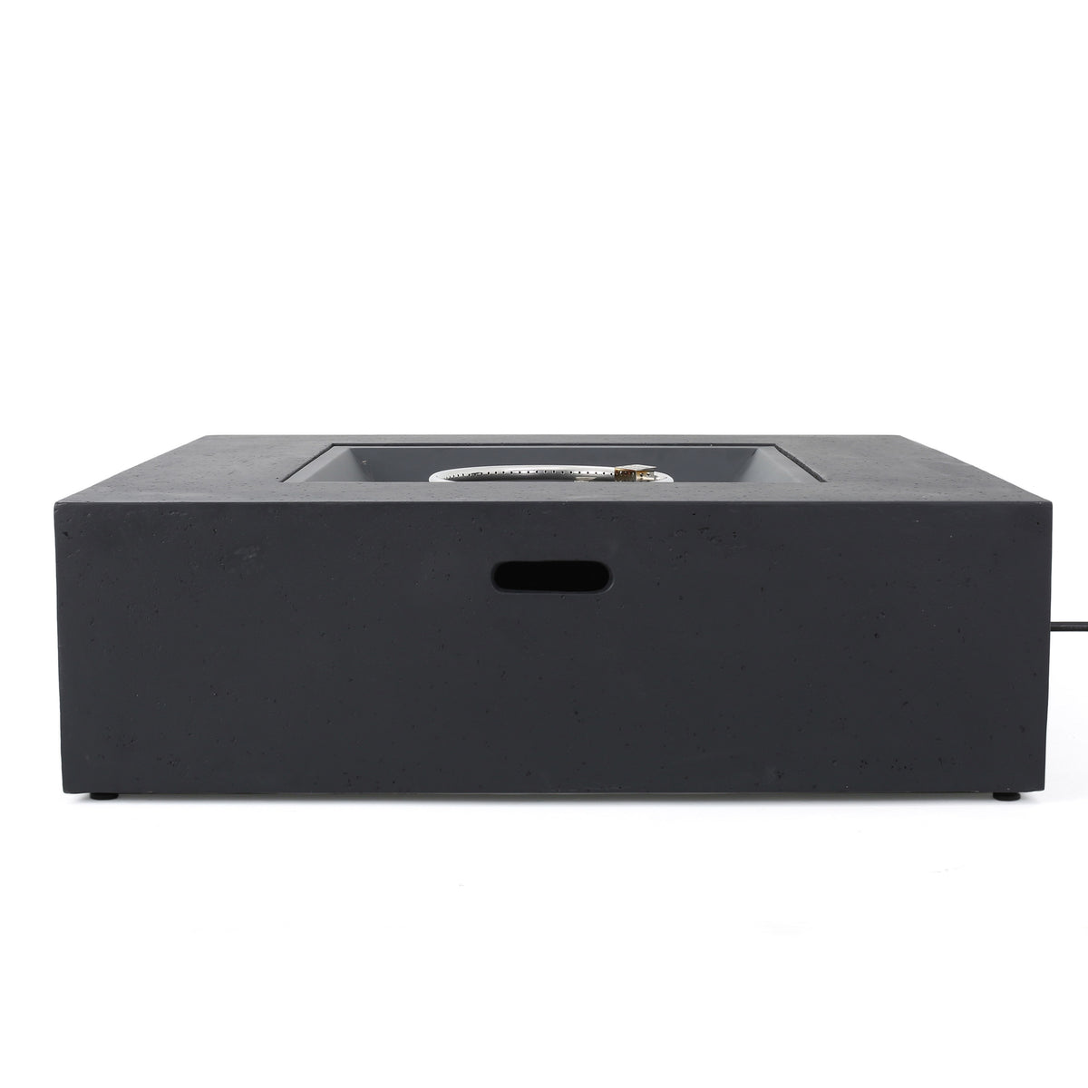 Modern 50,000 BTU Square MgO Fire Table with Propane Tank in Dark Grey