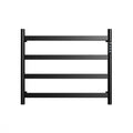 22.5' Black Heated Towel Rack for Bathroom,Wall Mounted with Intelligent Touch Screen Timer, 4-Bar Towel Warmer, 304 Stainless Steel Polished, Plug-in/Hard-Wired