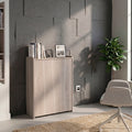 Leslie Retractable Desk with Built-in Storage Shelves, Space Saving Computer Writing Table