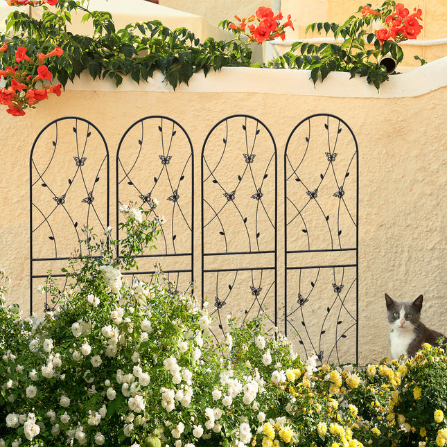 4 Pack Metal Garden Trellis 71 in x 19.7 in Rustproof Trellis