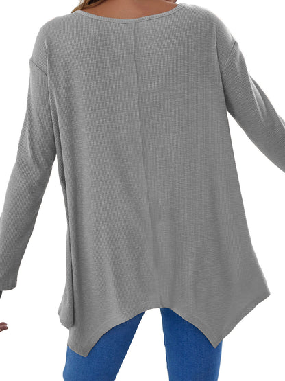 Full Size V-Neck Long Sleeve T-Shirt