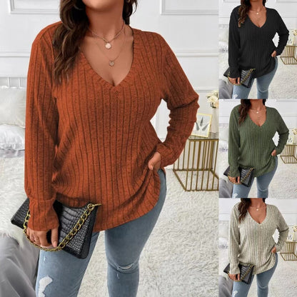 Fashion V-neck Long-sleeved T-shirt For Women