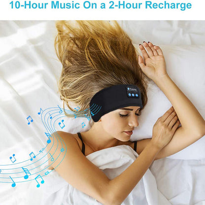 Wireless Bluetooth Sleeping Headphones Headband Thin Soft Elastic Comfortable Music Ear Phones Eye Mask For Side Sleeper Sports - Eloy Royal