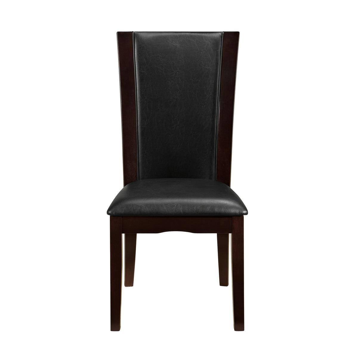 Side Chairs Dining Room Wood Veneer Dark Set of 8 brown
