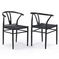 Wood Wishbone Dining Room Chairs Set of 2 Mid Century Modern Wooden for Your Beach House, 16.5' D x 20' W x 30' H