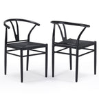 Wood Wishbone Dining Room Chairs Set of 2 Mid Century Modern Wooden for Your Beach House, 16.5' D x 20' W x 30' H