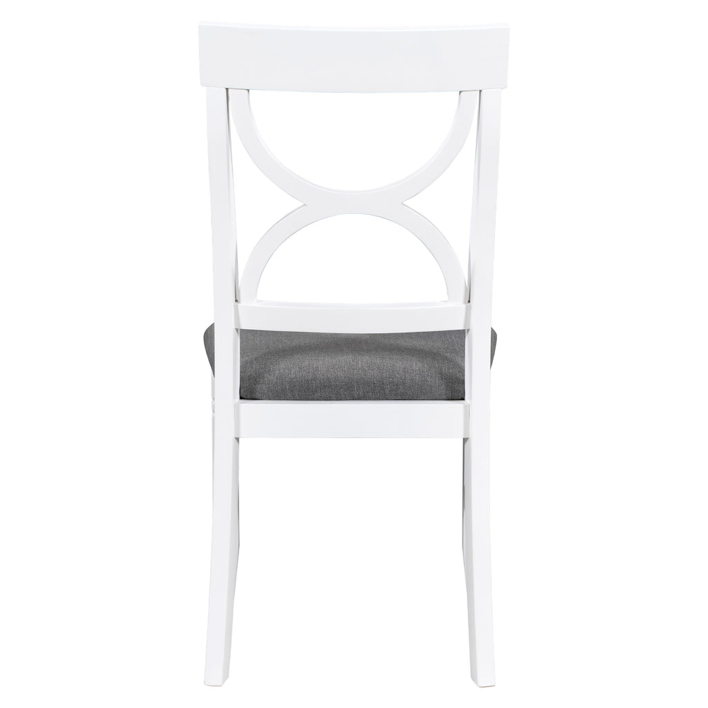 Tarragona 6-Piece Farmhouse Dining Set with Bench, Grey and White