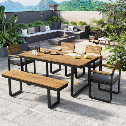 6-Piece Outdoor Dining Set with Acacia Wood