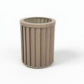 Round Strata Column Planter SM - Ash Brown