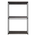 Monica Farmhouse Wood Walk-in Closet Organizer with One Shelf in Rustic Gray Solid Wood