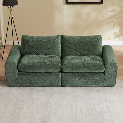 Modern minimalist beige fabric chenille combination sofa with spacious and comfortable living
